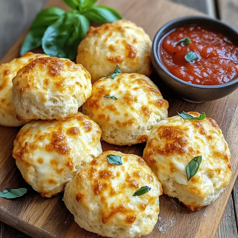 Discover the ultimate comfort food with our Gooey Mozzarella Biscuit Bombs! Perfectly flaky on the outside and oozing with warm, melted mozzarella on the inside, these delightful bites are ideal for any occasion—whether you're hosting a party, enjoying a family movie night, or simply craving a cheesy snack. The combination of buttery biscuit dough enveloping gooey cheese is a match made in heaven, and it’s no wonder this recipe has gained immense popularity among food lovers everywhere.