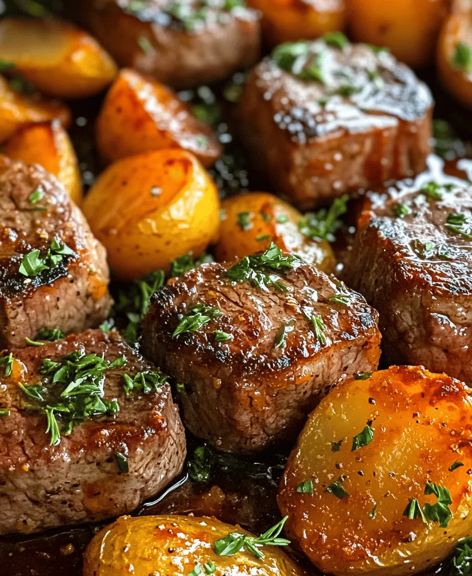 If you're seeking a dish that perfectly balances robust flavors and satisfying textures, look no further than Sizzling Garlic Butter Steak Bites paired with Crispy Potatoes. This recipe is a culinary delight that brings together tender, juicy steak bites sautéed in a rich garlic butter sauce, complemented by golden, crispy potatoes. It's the ideal choice for a quick weeknight dinner or an impressive dish to serve at your next gathering.