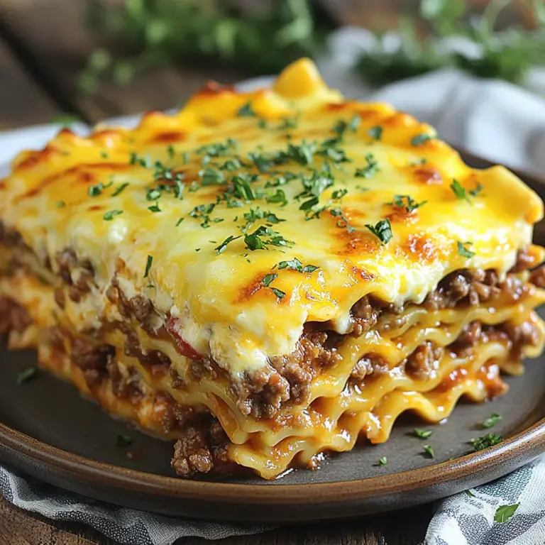 Welcome to a culinary adventure where two of your favorite comfort foods collide in a deliciously cheesy embrace! Presenting the Parmesan Garlic Cheeseburger Lasagna with Bacon—a unique twist on traditional lasagna that seamlessly combines the hearty flavors of a classic cheeseburger with the comforting layers of pasta. This dish is not just a meal; it’s a celebration of flavors, textures, and, most importantly, the joy of sharing good food with loved ones.