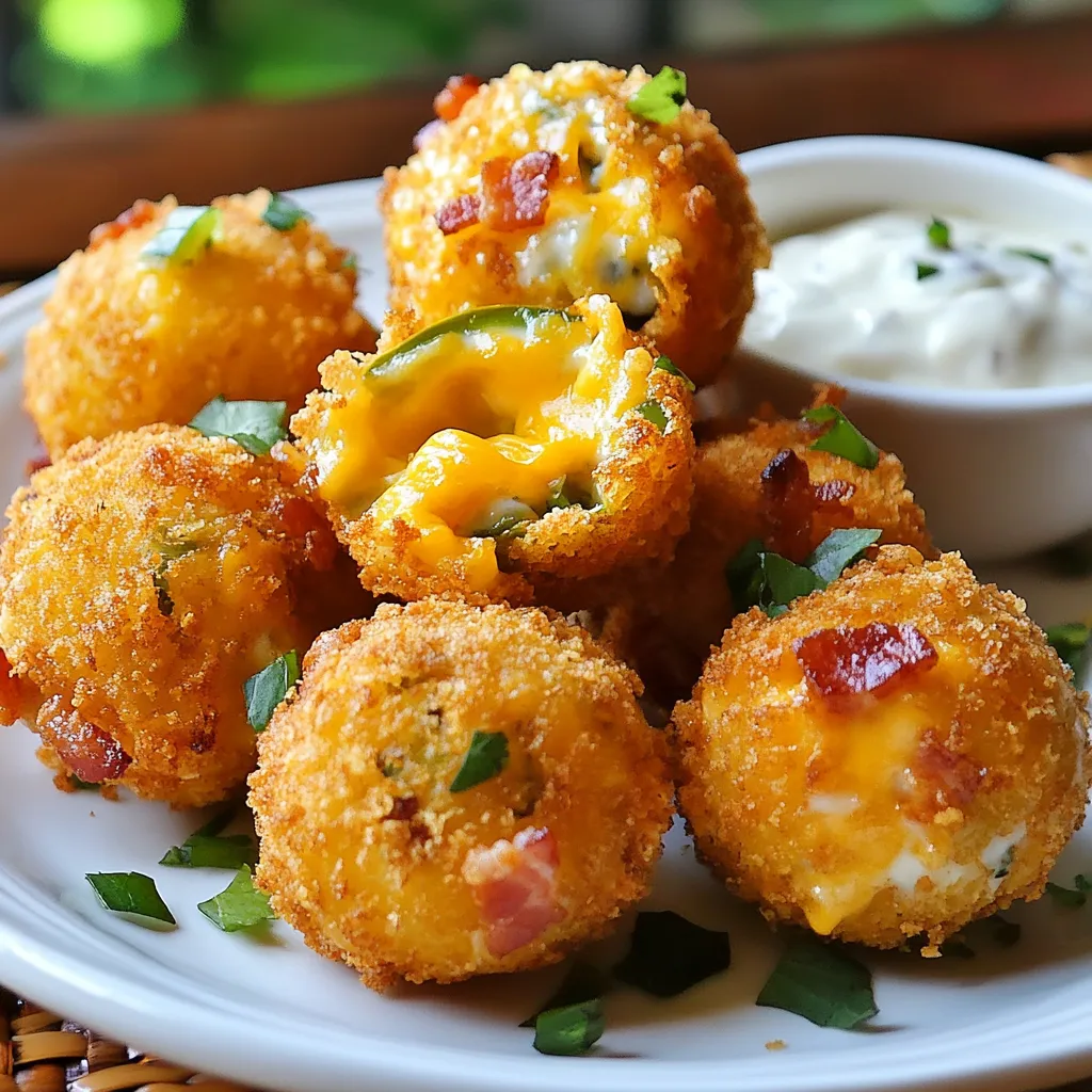 The appeal of Bacon Jalapeño Popper Cheese Balls lies not only in their incredible taste but also in their versatility. They can be served as an appetizer, snack, or even a main dish when paired with a side salad. The creamy cheese filling, combined with the crispy exterior, creates an irresistible texture that is sure to impress. Whether you're hosting a lively party or a casual get-together, these cheese balls are a surefire hit. Their rich flavors and satisfying crunch make them a delightful addition to any menu.