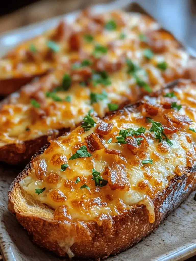 Cheesy Bacon Garlic Toast is a delectable treat that combines the irresistible flavors of crispy bacon, gooey cheese, and aromatic garlic, all atop toasted bread. Perfect as an appetizer, snack, or even a side dish, this recipe is simple yet indulgent, making it a favorite for gatherings or cozy nights in. In this article, we will explore the enticing world of Cheesy Bacon Garlic Toast, from its ingredients and preparation to tips for perfecting the dish. Join us as we dive into this savory delight that is sure to satisfy your cravings.