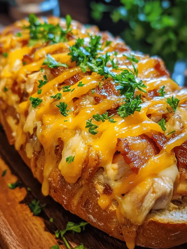 Imagine pulling apart a warm, crusty loaf of bread to reveal a decadent filling of tender chicken, crispy bacon, and creamy ranch dressing. This is the delightful essence of Chicken Bacon Ranch Stuffed Bread, a dish that has quickly garnered a reputation as a beloved comfort food. Perfect for gatherings, family dinners, or as a satisfying snack, this stuffed bread is a crowd-pleaser that appeals to both adults and children alike. The combination of flavors, textures, and aromas creates an irresistible dish that will have everyone clamoring for seconds.