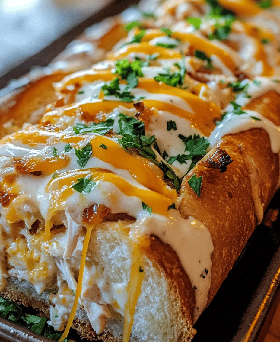 Imagine pulling apart a warm, crusty loaf of bread to reveal a decadent filling of tender chicken, crispy bacon, and creamy ranch dressing. This is the delightful essence of Chicken Bacon Ranch Stuffed Bread, a dish that has quickly garnered a reputation as a beloved comfort food. Perfect for gatherings, family dinners, or as a satisfying snack, this stuffed bread is a crowd-pleaser that appeals to both adults and children alike. The combination of flavors, textures, and aromas creates an irresistible dish that will have everyone clamoring for seconds.