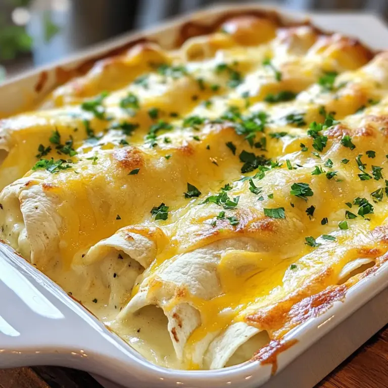 If you're in search of a dish that embodies comfort and flavor, look no further than Creamy Cheesy White Chicken Enchiladas. This delightful recipe brings together the richness of cheese and the heartiness of chicken, creating a meal that is both satisfying and indulgent. As we embark on this culinary journey, you will discover the secrets to crafting these enchiladas, ensuring a successful cooking experience that will leave your family and friends asking for seconds. With their creamy texture and a harmonious blend of flavors, these enchiladas are not just a feast for the palate; they are a source of warmth and joy, perfect for any gathering or a cozy night in.