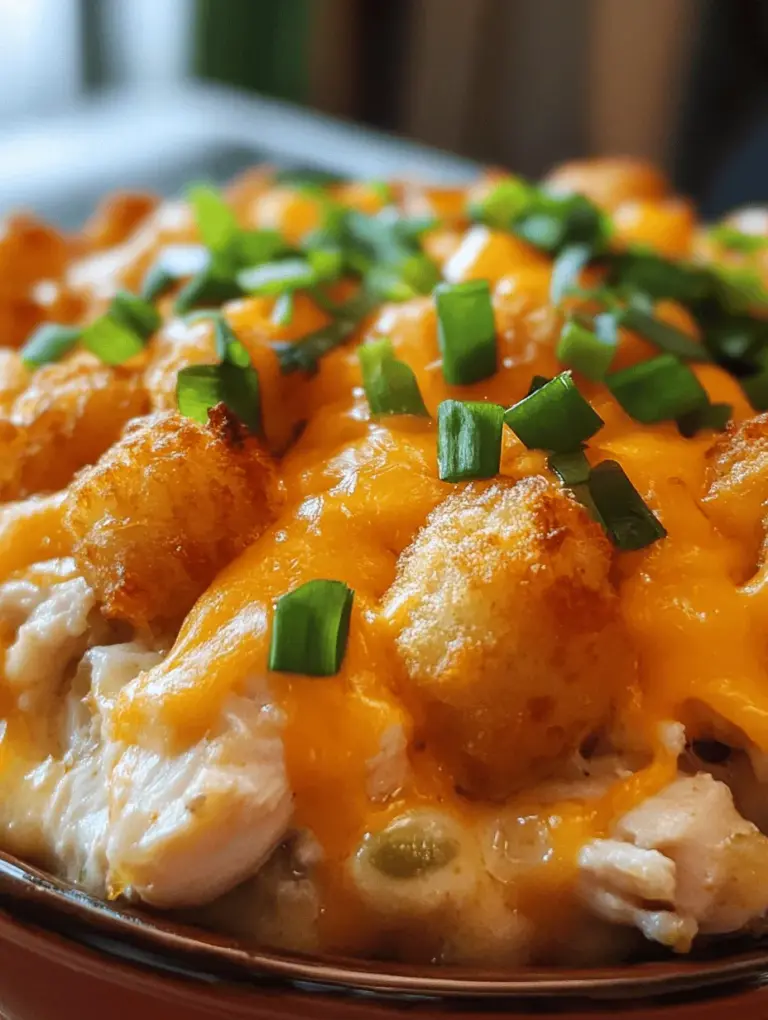 When it comes to comfort food, few dishes can compete with the hearty and satisfying nature of a casserole. Our Cheesy Chicken Tater Tot Casserole is a prime example of how simple ingredients can come together to create a meal that is both delicious and comforting. This dish is perfect for family dinners, potlucks, or any gathering where you want to impress without spending hours in the kitchen.