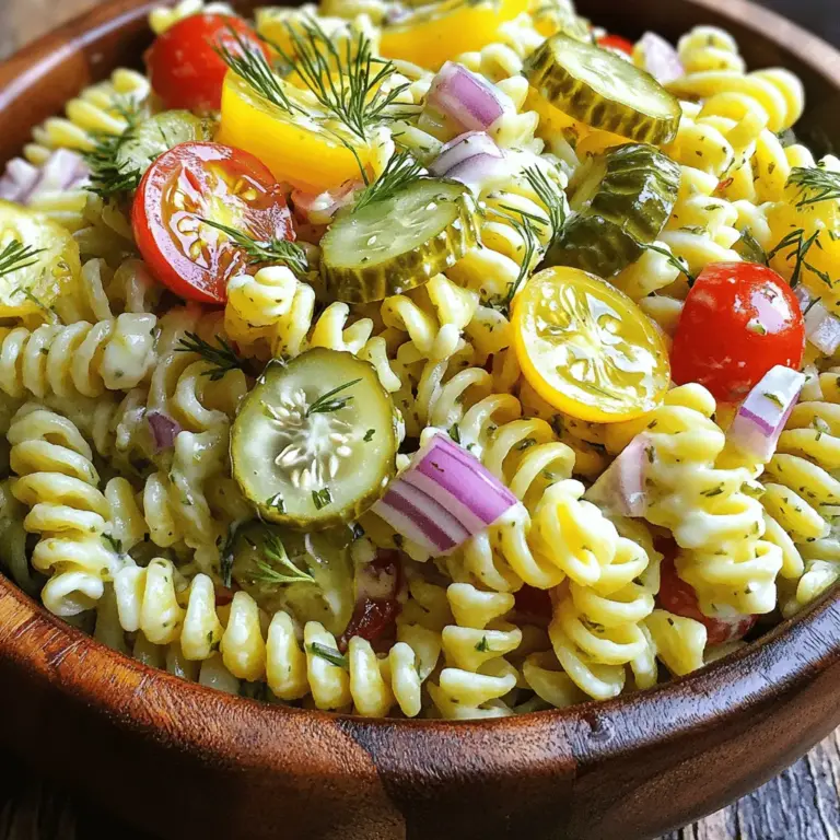 To create the ultimate Dill Pickle Pasta Salad, you’ll need a selection of fresh, high-quality ingredients that work together harmoniously. The beauty of this dish lies in its simplicity, allowing each component to shine while contributing to the overall flavor profile. Here’s a breakdown of the essential ingredients that make this salad a standout.