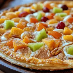 If you're on the lookout for a dessert that brings smiles to every gathering, then the Cinnamon-Sugar Delight Pizza is a must-try! This delightful dessert pizza combines the warm and comforting flavors of cinnamon and sugar with a rich, creamy base, making it an indulgent treat that everyone will love. Imagine sinking your teeth into a soft, buttery crust topped with a luscious cream cheese spread, all dusted with a generous sprinkle of cinnamon sugar. This recipe not only satisfies your sweet tooth but also serves as a fun way to enjoy pizza in a whole new light.