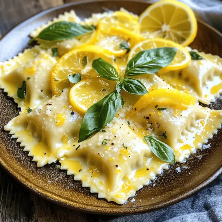 Ravioli, a beloved staple of Italian cuisine, represents comfort and indulgence in every bite. This exquisite pasta is typically stuffed with various fillings, ranging from rich cheeses to seasonal vegetables, and is often served with delightful sauces that complement its flavors. In this recipe, we take a classic dish and give it a refreshing twist by incorporating zesty lemon into a creamy sauce that elevates the traditional ravioli experience to new heights.