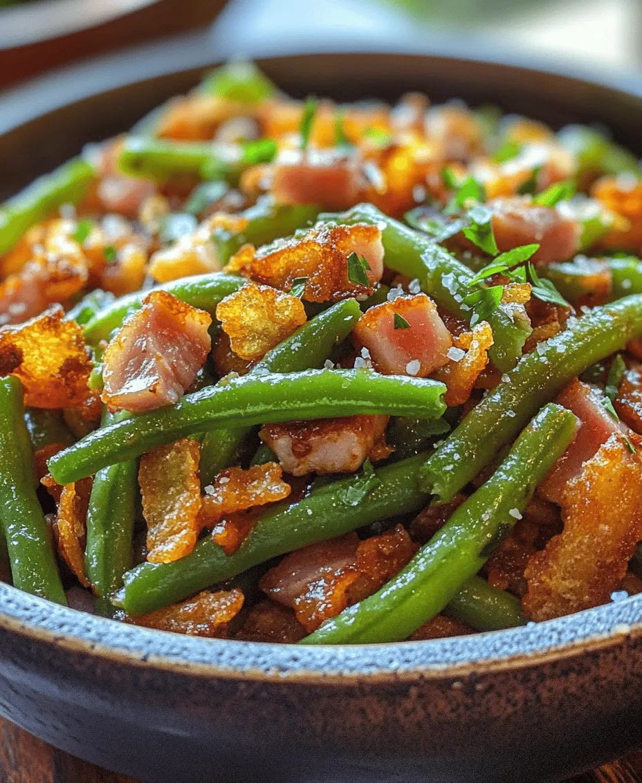 If you're seeking a dish that dazzles with flavor and texture, look no further than Crunchy Fried Green Beans with Savory Ham & Radish Greens. This delightful recipe marries the crispness of fresh green beans with the savory bite of ham and the unique earthiness of radish greens, creating a culinary experience that is as satisfying as it is delicious. Whether served as a side dish to complement a hearty main course or as a flavorful appetizer at your next gathering, this dish is designed to impress both casual home cooks and culinary enthusiasts.