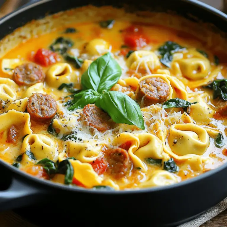 Sausage Tortellini Delight is more than just a meal; it’s a warm embrace on a plate, perfect for those who crave comfort and flavor. This hearty dish combines the satisfying chew of cheese tortellini with the robust flavors of Italian sausage, all simmered together in a savory broth. It’s a delightful one-pot wonder that captures the essence of comfort food, making it a favorite among families and busy individuals alike. With its rich blend of textures and flavors, this dish not only satiates the appetite but also warms the soul, making it an ideal choice for weeknight dinners when time is of the essence.