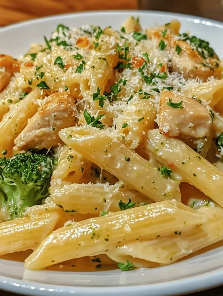 In the world of comforting meals, few dishes can compete with the rich and creamy allure of pasta. This Creamy Broccoli and Chicken Penne recipe combines tender chicken, vibrant broccoli, and perfectly cooked penne pasta, all enveloped in a luscious cream sauce. Not only does this dish tantalize the taste buds with its delightful combination of flavors, but it also serves as a nutritious option that can easily be enjoyed by the whole family. Perfect for a family dinner or a cozy gathering with friends, this dish is not only satisfying but also packed with nutrition.