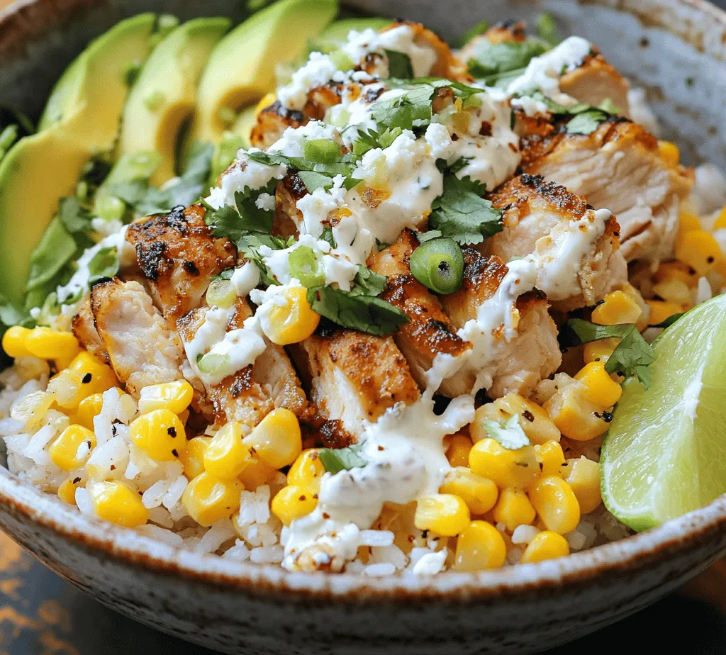 Welcome to your new favorite dish: the Loaded Street Corn Chicken Rice Bowl! This vibrant and flavorful meal combines the classic elements of a beloved Mexican street food, elote (Mexican street corn), with tender chicken and fluffy rice, creating a satisfying and nutritious experience in a single bowl. Originating from the bustling streets of Mexico, where vendors serve grilled corn topped with creamy sauces and spices, this dish brings the essence of street food right to your kitchen. Its combination of textures and flavors is sure to make it a hit with your family or guests.