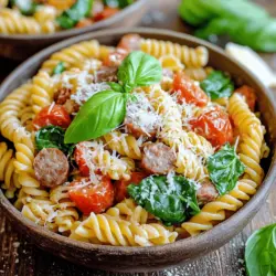 Pasta dishes have long held a cherished place in the hearts—and stomachs—of home cooks and food lovers alike. Their versatility, ease of preparation, and ability to accommodate a wide range of flavors make pasta a go-to option for both busy weeknights and festive gatherings. Among the myriad pasta recipes that grace our tables, Tomato Spinach Sausage Pasta stands out as a comforting and flavorful meal that brings together hearty ingredients in perfect harmony.