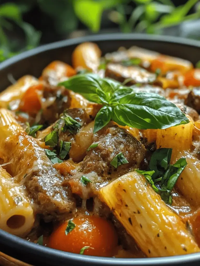 If you're in search of a pasta dish that strikes the perfect balance between indulgence and nutritional value, look no further than Creamy Sausage Rigatoni with Spinach & Tomatoes. This dish boasts a luscious creamy texture, complemented by the savory flavors of Italian sausage, the freshness of spinach, and the vibrant sweetness of cherry tomatoes. Whether you're preparing a cozy weeknight dinner or aiming to impress guests at your next dinner party, this recipe effortlessly adapts to any occasion.