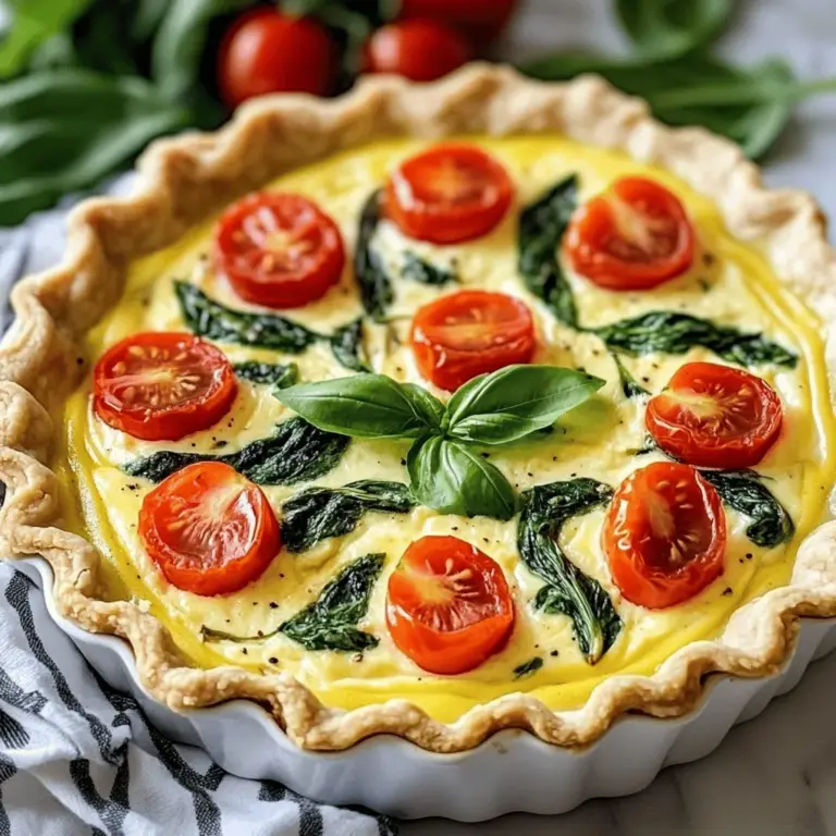 Quiche is a delightful and versatile dish that has made its mark in kitchens around the world. Whether enjoyed for breakfast, brunch, lunch, or dinner, it's a meal that brings comfort and satisfaction to any table. Among the myriad of quiche variations, the Creamy Ricotta Spinach Quiche stands out with its rich, creamy texture and wholesome ingredients. This quiche seamlessly combines the smoothness of ricotta cheese with the vibrant flavors of fresh spinach, creating a dish that is not only delicious but also packed with nutritional benefits.