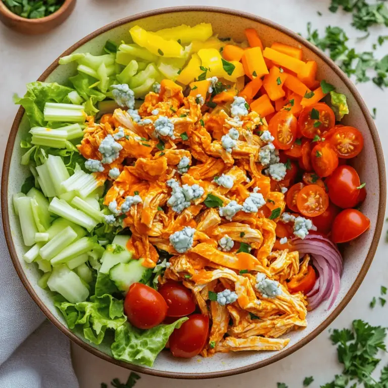 Buffalo chicken salad has surged in popularity, becoming a beloved dish for its bold flavors and nutritious profile. Originating from the classic Buffalo wings that hail from Buffalo, New York, this salad transforms the spicy, tangy essence of wings into a refreshing and satisfying meal. Perfect as a hearty lunch or a light dinner, Buffalo chicken salad delivers all the flavors you crave while incorporating fresh ingredients that provide essential nutrients.