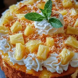 Imagine a dessert that captures the essence of summer in every bite; that’s exactly what Pineapple Heaven Cake offers. This delightful tropical treat is not only a feast for the palate but also a visual delight, making it a perfect centerpiece for your next summer gathering or celebration. Whether it's a backyard barbecue, a family reunion, or simply a sunny afternoon with friends, this cake is sure to impress with its unique combination of flavors that transport you straight to a tropical paradise.