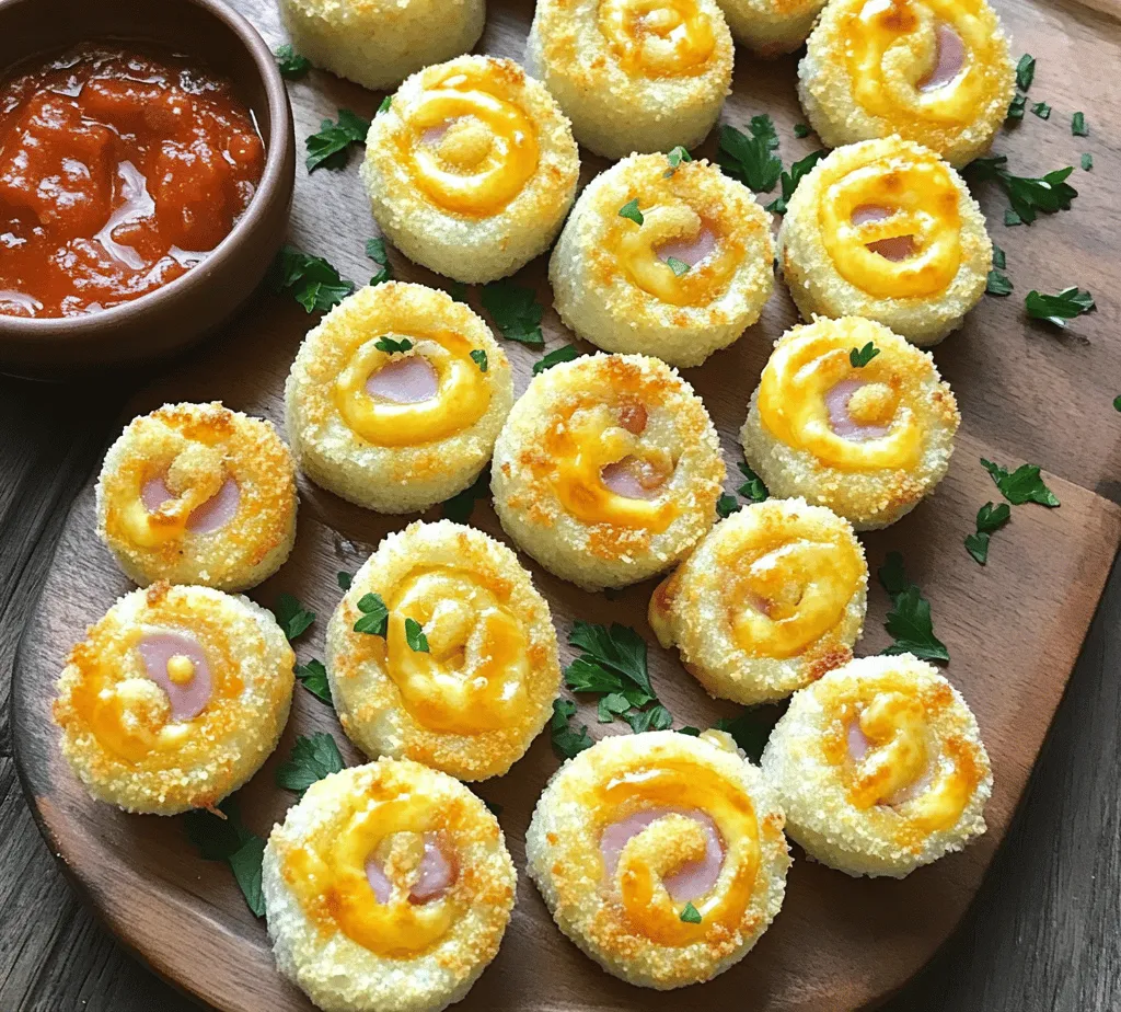 The egg wash and breadcrumb coating are crucial components when preparing Cheesy Ham Roll-Ups, significantly enhancing both texture and taste. The egg wash, made from whisked eggs, serves as a glue that helps the breadcrumbs adhere to the roll-ups, ensuring they form a cohesive crust during baking. This golden layer not only adds visual appeal but also contributes to a delightful crunch that contrasts beautifully with the gooey melted cheese and savory ham inside.