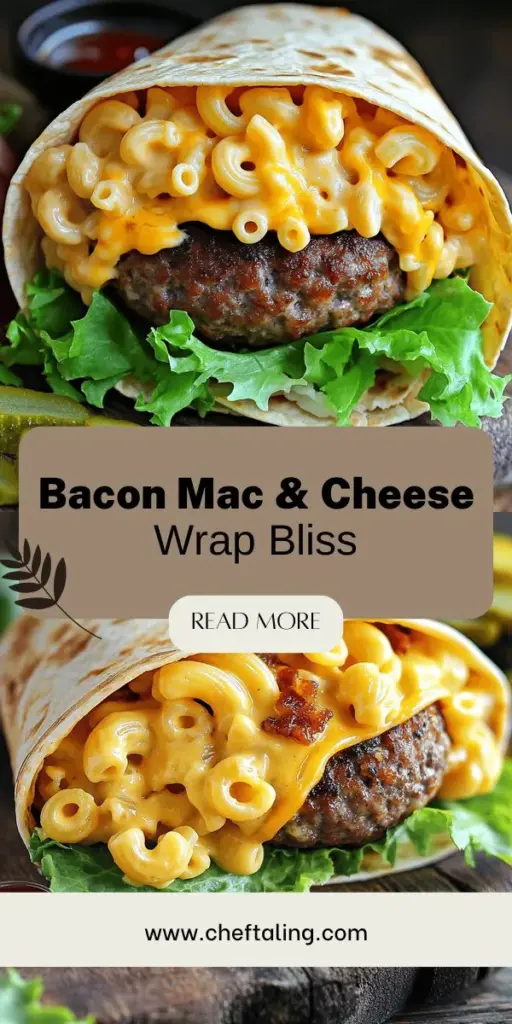 Indulge in the ultimate comfort food with the Bacon Mac 'n' Cheese Burger Wrap! This delicious fusion combines the juicy goodness of a burger, creamy mac 'n' cheese, and crispy bacon, all wrapped in a soft tortilla. Perfect for family dinners or casual gatherings, this recipe invites creativity and customization to suit your taste. Click through to discover step-by-step instructions and make your own irresistible wrap that everyone will love!