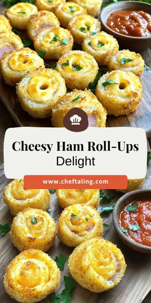 Discover the perfect snack for any occasion with Cheesy Ham Roll-Ups! These delicious bite-sized treats are easy to make using just a few simple ingredients. Packed with savory deli ham and gooey melted cheese, they are baked to golden perfection and can be tailored to match your taste. Ideal for parties, game day, or a cozy movie night, these roll-ups are sure to impress. Click through to explore the full recipe and elevate your snacking game!