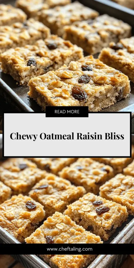 Discover the joy of baking with chewy oatmeal raisin cookie bars, a classic treat that combines the heartiness of oats with the sweetness of raisins. This easy recipe is perfect for all skill levels and brings nostalgic warmth to any occasion. From simple ingredients to step-by-step instructions, learn to create these delightful bars that are sure to be a hit at gatherings or as a cozy snack. Click through to explore the recipe and start baking today!