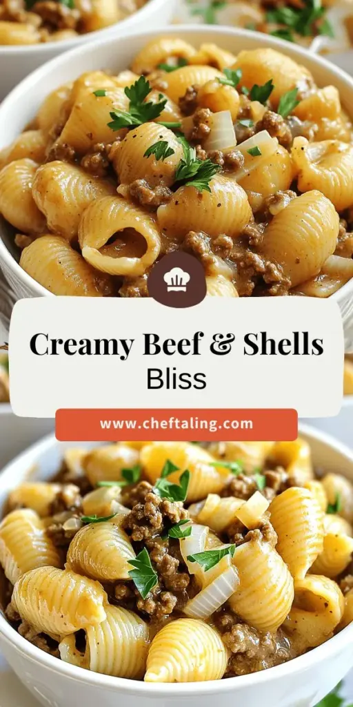 Looking for a quick and delicious family meal? Try Creamy Beef and Shells! This comforting dish combines savory ground beef with tender pasta shells, enveloped in a rich, creamy sauce that everyone will love. Perfect for busy weeknights, it offers hearty flavors with minimal prep. Discover how easy it is to whip up this indulgent recipe and satisfy your family's cravings tonight. Click through to explore the full recipe and make mealtime special!