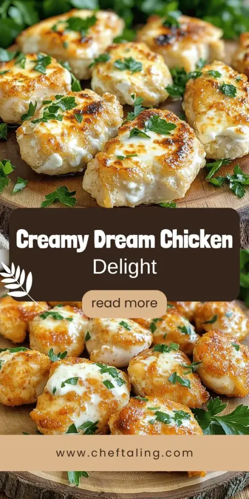 Indulge in the comforting flavors of melt-in-your-mouth creamy dream chicken, a dish that warms the heart and satisfies the palate. With juicy chicken breasts enveloped in a rich, creamy sauce made from sour cream, cream cheese, and flavorful spices, this recipe is not only easy to prepare but perfect for family gatherings or weeknight dinners. Click through to explore the full recipe and discover how to create this delightful culinary experience in your kitchen!