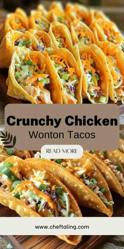 Craving a fusion dish that delivers on flavor and crunch? Discover how to make crispy chicken wonton tacos that combine the best of Mexican and Asian cuisine! With perfectly fried wonton shells filled with juicy, marinated chicken and topped with zesty coleslaw, this recipe is perfect for any occasion. Easy to prepare and packed with deliciousness, these tacos are sure to impress. Click through for step-by-step instructions and unleash your culinary creativity!