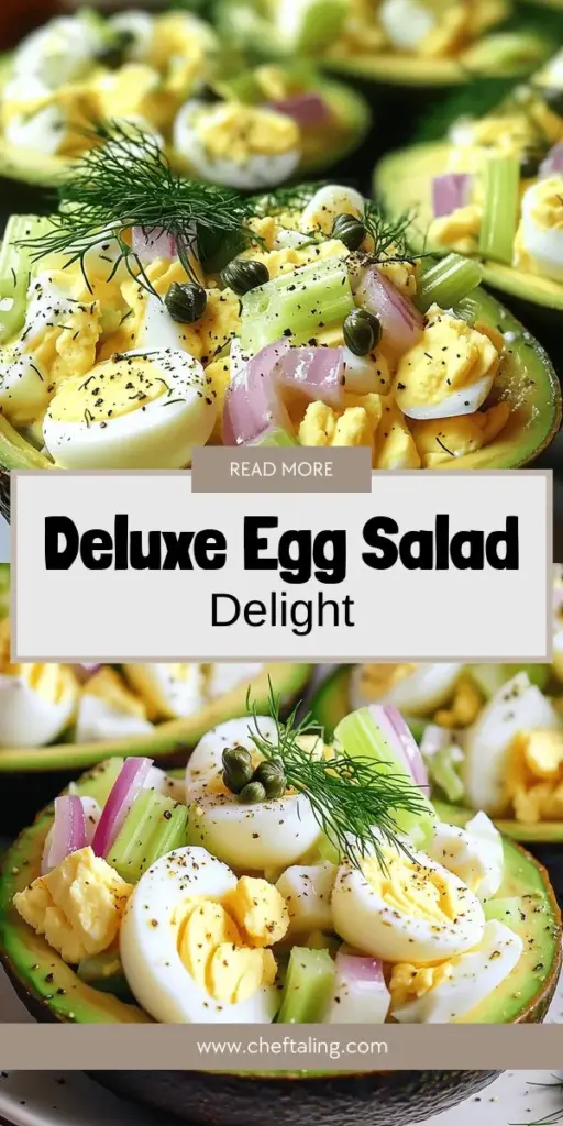 Elevate your meal with this delicious Deluxe Classic Egg Salad recipe that showcases creamy perfection and delightful crunch! Perfect for sandwiches, salads, or snacks, this versatile dish incorporates fresh ingredients like Greek yogurt and dill for a healthy twist. Dive into a world of flavor with customizations to suit your taste. Ready to impress your guests or enjoy a cozy lunch? Click to explore the full recipe and make your egg salad stand out!