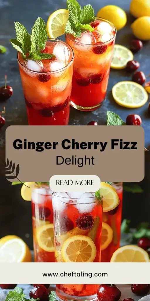 Experience a burst of flavor with the refreshing Ginger Cherry Fizz Mocktail! This vibrant drink combines the sweet-tart taste of cherries with a spicy kick from fresh ginger, creating the perfect non-alcoholic beverage for any occasion. Ideal for gatherings or a cozy night in, this mocktail is not only delicious but also packed with health benefits. Click through to explore the recipe and impress your guests with this sparkling delight!