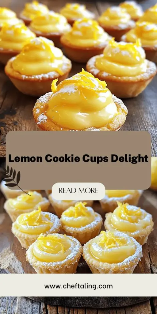 Indulge your sweet tooth with these delicious Zesty Lemon Bar Cookie Cups! Perfectly balancing chewy cookie texture with bright and tangy lemon filling, these treats are ideal for any occasion. Learn how to craft this refreshing dessert with fresh ingredients and easy-to-follow steps. Whether for a summer picnic or a cozy gathering, these cookie cups will wow your guests. Click to explore the full recipe and bring a burst of sunshine to your dessert table!