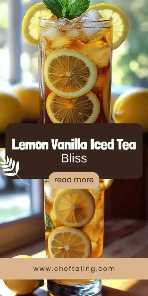 Beat the summer heat with a refreshing glass of Lemon Vanilla Iced Tea! This invigorating drink combines the bold flavor of black tea with zesty lemon and a hint of sweet vanilla, creating a thirst-quenching delight perfect for picnics or relaxing by the pool. Discover the simple recipe and tips to personalize your brew. Click through to learn how to make this summer staple and impress your friends with your culinary skills!