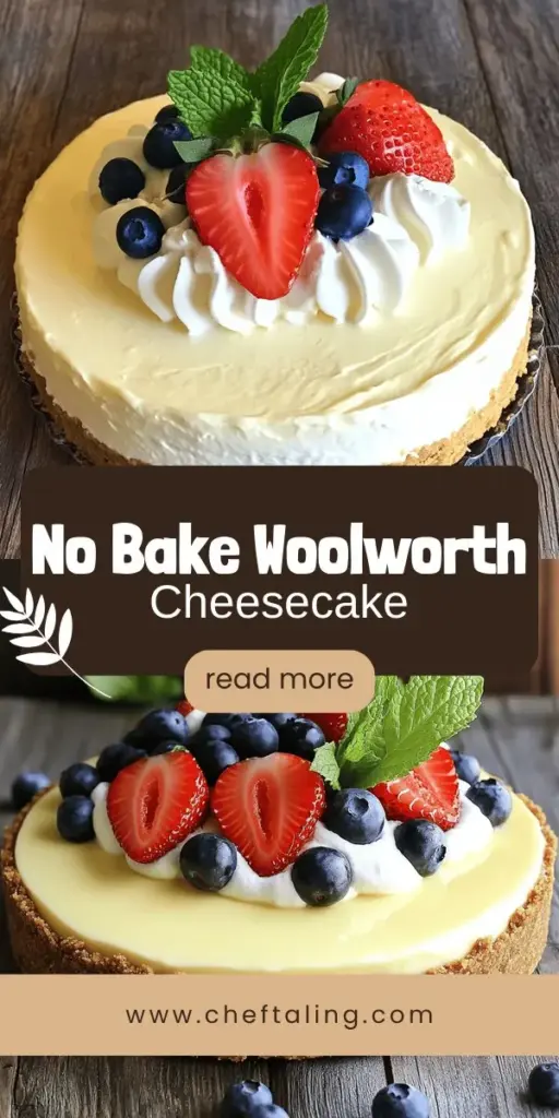 Indulge in the nostalgia of the No Bake Classic Woolworth Cheesecake, a dessert that’s both simple and irresistible. This creamy delight features a buttery graham cracker crust and a hint of citrus brightness, perfect for any occasion. With no baking required, you can whip this up in no time, making it ideal for gatherings or a sweet weeknight treat. Click through to explore the full recipe and bring this classic cheesecake to your table!