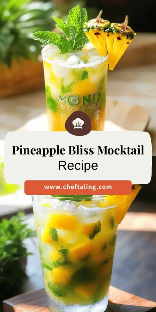 Discover the ultimate Tropical Pineapple Bliss Mocktail Recipe that brings a refreshing twist to your summer gatherings! This delicious non-alcoholic drink combines the sweet taste of fresh pineapple juice, creamy coconut water, and a zesty splash of lime. Perfect for any occasion, it's easy to make and visually stunning, ensuring you impress your guests. Click through to explore this blissful recipe and start mixing up your new favorite mocktail today!