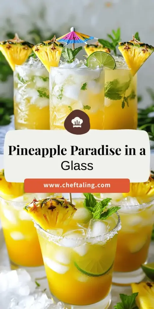 Escape to a tropical paradise with our Tropical Pineapple Bliss Cocktail! This refreshing drink combines fresh pineapple juice, coconut water, sparkling water, and a hint of lime for a vibrant flavor that’s perfect for summer gatherings. Easy to make and visually stunning, this cocktail is sure to impress your guests. Click through to explore the full recipe and tips for crafting the perfect Tropical Pineapple Bliss Cocktail at your next gathering!