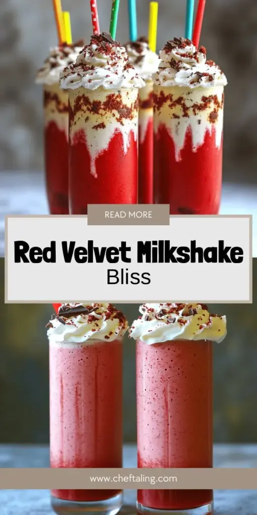 Satisfy your sweet tooth with a delightful Red Velvet Milkshake that’s as indulgent as it is beautiful! This creamy treat combines the rich flavors of classic red velvet cake with vanilla ice cream for a drinkable dessert that’s perfect for any celebration or a special day at home. Follow our simple recipe for a visually stunning and delicious shake, and make every sip a moment to remember. Click through now to explore the full recipe and impress your friends and family!