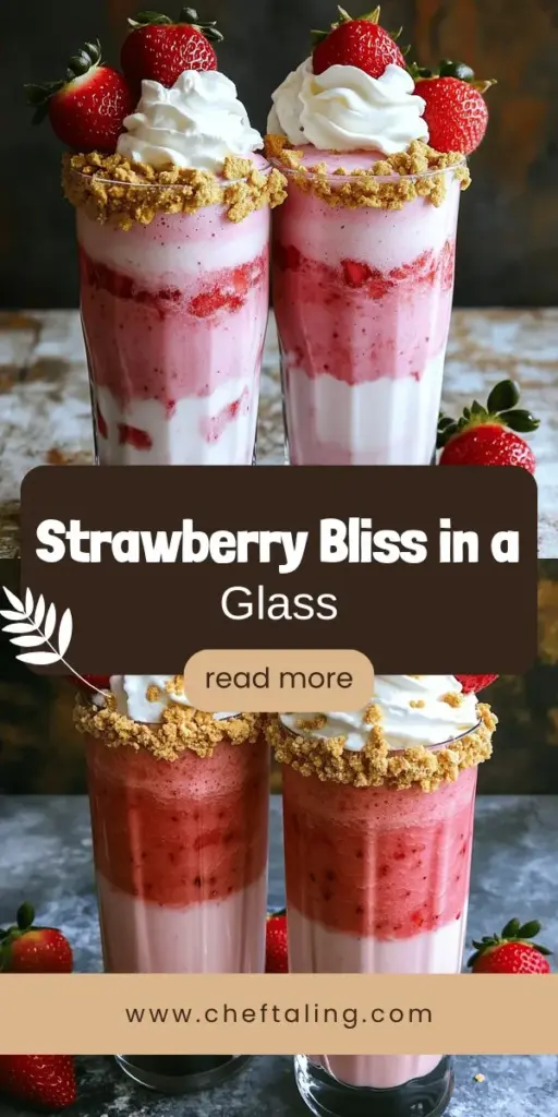 Indulge in the sweet, creamy goodness of a Strawberry Bliss Milkshake, perfect for any occasion! This easy recipe combines fresh strawberries, vanilla ice cream, and milk for a refreshing treat that's quick to make and irresistibly delicious. Whether you're hosting a summer party or just craving a nostalgic dessert, this milkshake will delight all ages. Click through now to discover the full recipe and tips for creating your own Strawberry Bliss Milkshake masterpiece!