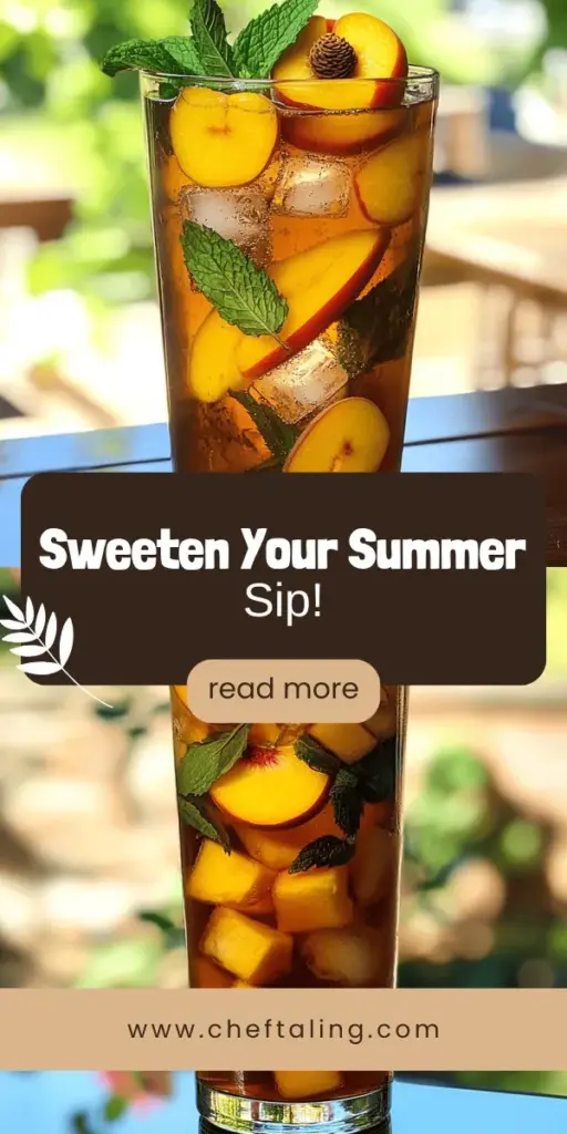 Experience the taste of summer with our Southern Peach Tea recipe, a refreshing Southern classic perfect for gatherings! This delightful drink blends sweet, juicy peaches with robust black tea, making it a symbol of Southern hospitality. Discover the step-by-step guide to create your own perfect pitcher of Southern Peach Tea, along with tips for using fresh ingredients and serving suggestions. Click through to explore this delicious recipe and bring a taste of the South to your home!