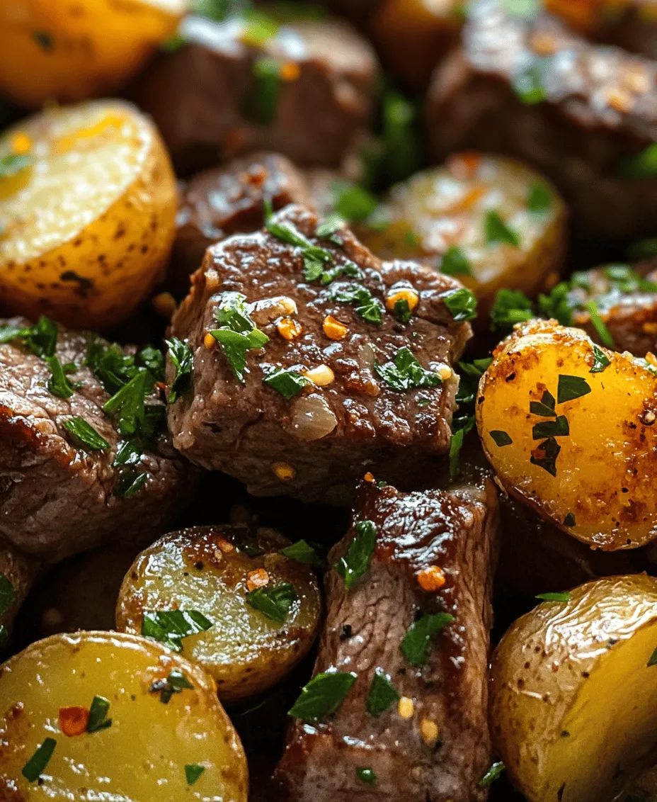 Garlic Butter Steak Bites and Potatoes is a mouthwatering dish that combines the rich flavors of tender steak with the comforting heartiness of baby potatoes, all brought together by the aromatic essence of garlic and butter. This recipe is an excellent choice for those who are looking to impress their family or guests with a delightful meal that is both simple to prepare and bursting with flavor. Whether you're seeking a quick weeknight dinner or a standout dish for a special occasion, Garlic Butter Steak Bites and Potatoes fit the bill perfectly.