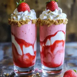 In the world of indulgent treats, few desserts can rival the lusciousness of a strawberry cheesecake. This beloved dessert, with its velvety cream cheese filling and buttery graham cracker crust, evokes feelings of comfort and joy. Now, imagine that delightful flavor transformed into a creamy, dreamy milkshake. The Strawberry Cheesecake Bliss Milkshake combines fresh strawberries, rich cream cheese, and smooth vanilla ice cream for an unforgettable experience that is sure to satisfy your sweet tooth.