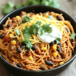 To create the perfect One Pot Taco Spaghetti, it's essential to understand the ingredients that come together to form this mouthwatering dish. Each component plays a vital role in delivering flavor, texture, and nutritional value.