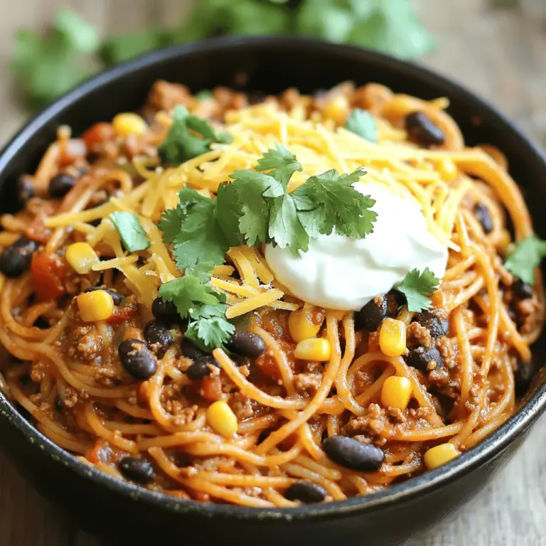 To create the perfect One Pot Taco Spaghetti, it's essential to understand the ingredients that come together to form this mouthwatering dish. Each component plays a vital role in delivering flavor, texture, and nutritional value.