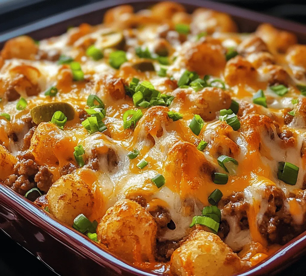 Cheeseburger Tater Tot Casserole is the epitome of comfort food, a delightful blend of familiar flavors that promises to satisfy both the palate and the soul. Imagine the savory taste of a juicy cheeseburger layered with crispy tater tots, enveloped in a rich, creamy cheese sauce. This easy-to-make casserole is perfect for family dinners, potlucks, or a cozy night in when you want something hearty and fulfilling.