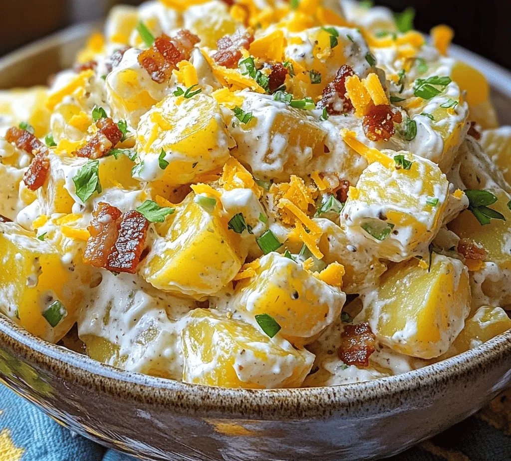 Potato salad is a beloved dish that graces tables across various cuisines, embodying comfort and nostalgia in every bite. Whether served at summer barbecues, family gatherings, or holiday feasts, it is a versatile dish that can be adapted to fit any occasion. Each culture brings its unique spin on this classic favorite, from the tangy German potato salad to the creamy American style. Yet, one version that stands tall among the rest is the Creamy Ranch Potato Salad Delight—a delicious twist that combines the robust flavors of ranch dressing with the comforting essence of traditional potato salad.