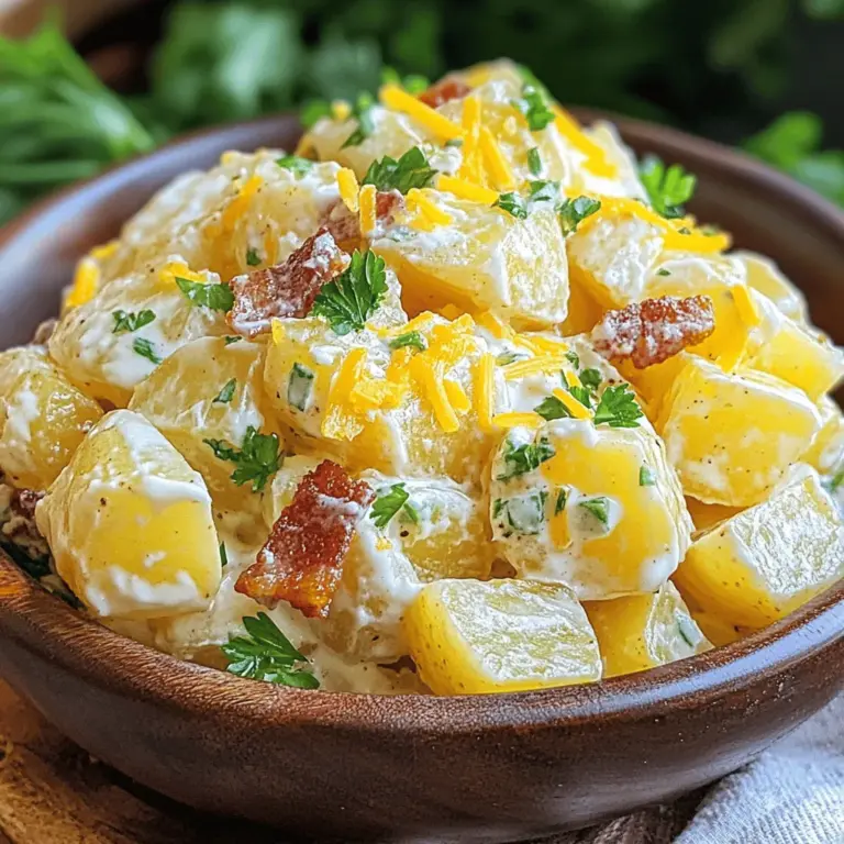 Potato salad is a beloved dish that graces tables across various cuisines, embodying comfort and nostalgia in every bite. Whether served at summer barbecues, family gatherings, or holiday feasts, it is a versatile dish that can be adapted to fit any occasion. Each culture brings its unique spin on this classic favorite, from the tangy German potato salad to the creamy American style. Yet, one version that stands tall among the rest is the Creamy Ranch Potato Salad Delight—a delicious twist that combines the robust flavors of ranch dressing with the comforting essence of traditional potato salad.