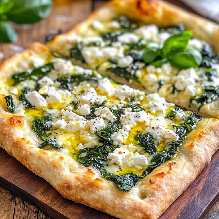 White pizza, a beloved culinary creation, has been winning hearts with its creamy, cheese-laden goodness for decades. Unlike traditional red-sauce pizzas, white pizza offers a rich and savory experience that highlights the flavors of cheese and toppings. One such delightful variation is the Greek Roasted Garlic Spinach White Pizza, which not only tantalizes the taste buds but also provides a healthier option packed with nutritional benefits. This pizza combines the earthy notes of roasted garlic with the vibrant taste of fresh spinach, creating a harmonious blend that is both satisfying and wholesome.