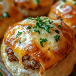 The concept of cheeseburger bombs might sound like a modern creation, but it reflects a long-standing love affair with combining savory ingredients in portable, easy-to-eat forms. Imagine biting into a golden biscuit shell and discovering a warm, cheesy core filled with seasoned ground beef, garlic, and rich Parmesan. It’s comfort food at its finest! This dish not only satisfies the craving for a cheeseburger but elevates it into a delightful treat that can be made in the comfort of your own kitchen.