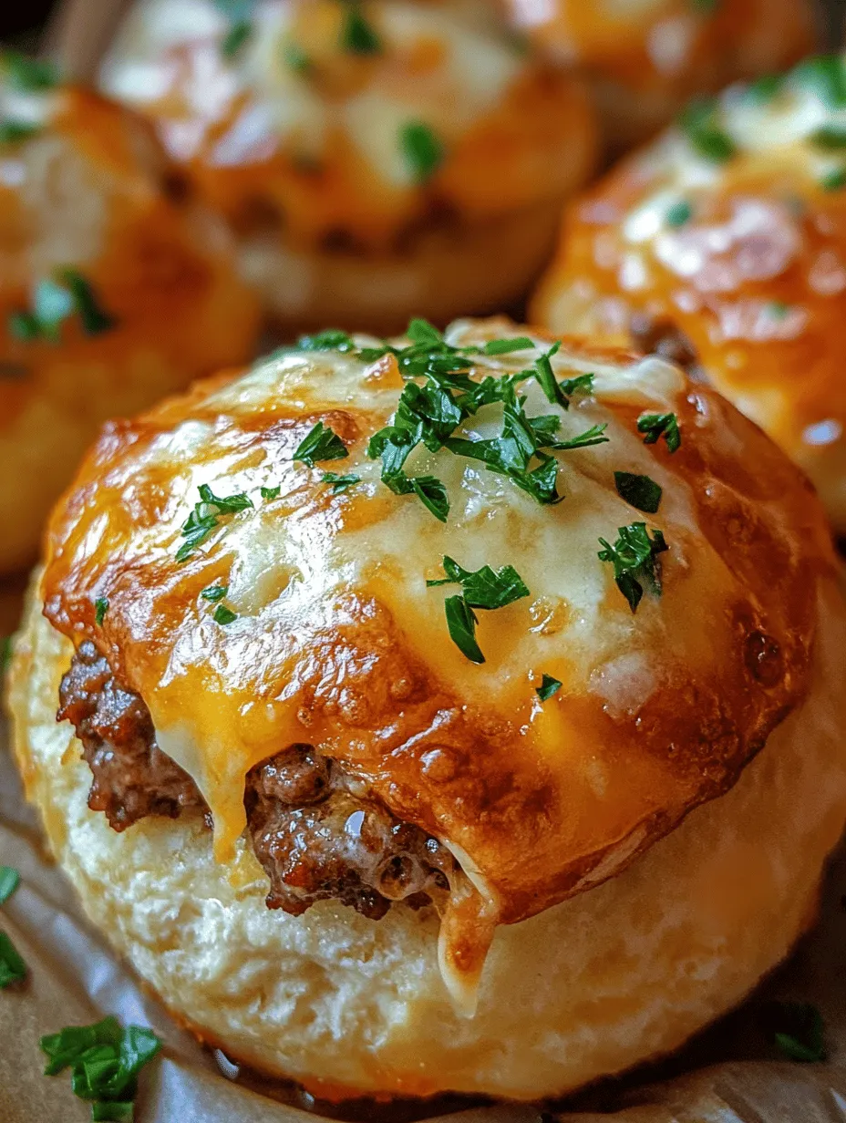 The concept of cheeseburger bombs might sound like a modern creation, but it reflects a long-standing love affair with combining savory ingredients in portable, easy-to-eat forms. Imagine biting into a golden biscuit shell and discovering a warm, cheesy core filled with seasoned ground beef, garlic, and rich Parmesan. It’s comfort food at its finest! This dish not only satisfies the craving for a cheeseburger but elevates it into a delightful treat that can be made in the comfort of your own kitchen.