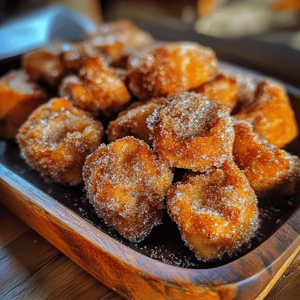 Frying is the heart of creating perfectly crispy churro bites. To start, it’s essential to heat the oil correctly. Use a deep, heavy-bottomed pot or a deep fryer for even heating. Fill it with about 2-3 inches of vegetable oil, ensuring there’s enough space to prevent overflow when you add the dough.