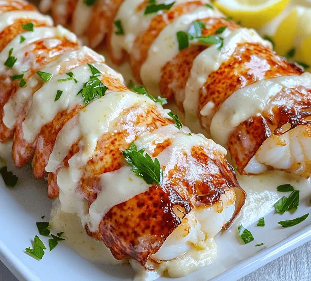 Imagine the delight of savoring a plate of Garlic Parmesan Alfredo Lobster Tails, a dish that transforms any meal into a luxurious experience. The combination of succulent lobster meat nestled in a creamy, garlicky Alfredo sauce is not just a feast for the palate but also a treat for the senses. The rich, buttery essence of the sauce complements the sweetness of the lobster, creating a harmonious blend that elevates your dining occasion to a whole new level. Whether you’re celebrating a special milestone or enjoying an intimate dinner, this recipe is sure to impress and leave a lasting impression.